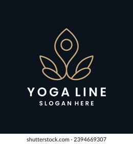 Ilustración de vectores de elementos de plantilla de diseño de logotipo de yoga.