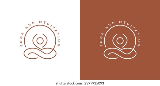Diseño del logotipo de yoga. Círculo Zen y Meditación Estilo Bohemio Minimalista. Plantilla de diseño de vectores de símbolos de iconos.