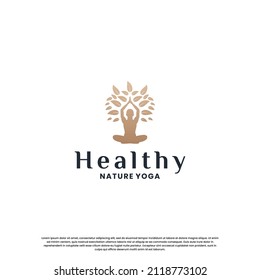 yoga logo design for human healthy. luxury yoga logo inspiration.