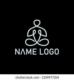 Diseño con logotipo de yoga. Icono de pose humana
