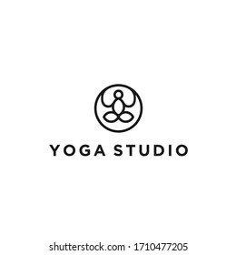 Icono de diseño vectorial de yoga