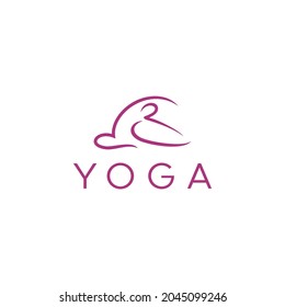 Plantilla de diseño del logotipo de yoga. Salud, Belleza, Spa, Relax, Meditación, Icono concepto de Nirvana. Elemento de diseño gráfico. Plantilla para centro de yoga, centro de spa o estudio de yoga. Ilustración vectorial.