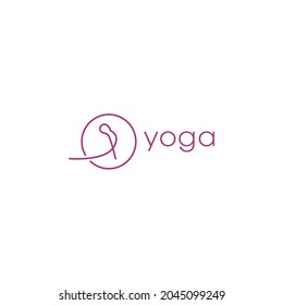Plantilla de diseño del logotipo de yoga. Salud, Belleza, Spa, Relax, Meditación, Icono concepto de Nirvana. Elemento de diseño gráfico. Plantilla para centro de yoga, centro de spa o estudio de yoga. Ilustración vectorial.
