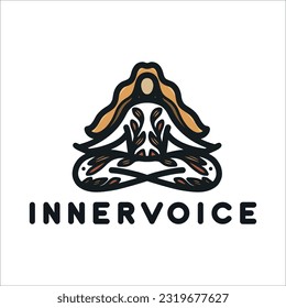 Yoga logo design, lotus position, lotus pose, meditation logo, miditation symdol, asana logo, woman logo, sacral symbol, yoga studio spiritual
