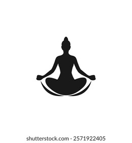 Yoga Logo Design: Yoga Posture Vector Icon for 21 June International Yoga Day. Health, Fitness and Meditation. Mindful Moves for Balance, Harmony and a Healthy Lifestyle. Spiritual, Wellness Branding.