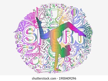 Yoga logo design. Set of sports background. Vector illustration.