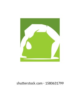 Yoga logo design square emblem meditation illustration Isolated