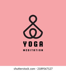 Yoga logo design stock human meditation in vector image!