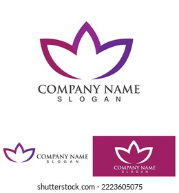 yoga logo design stock. human meditation in lotus flower vector illustration