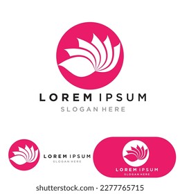 yoga logo design stock. human meditation in lotus flower vector illustration