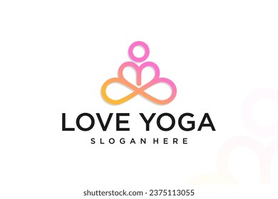 Yoga logo design stock human meditation in lotus vector