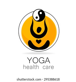 Modelo de design de logotipo de ioga. Ícone de conceito de ioga. Logótipo de spa de meditação.