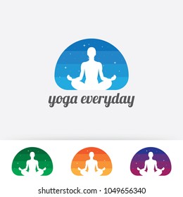 Yoga logo design template. Desig with yoga position