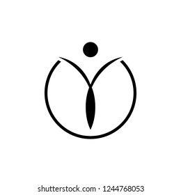 Yoga Logo - Design Template. Health Care, Beauty, Spa, Relax, Meditation, Nirvana Concept Icon. 