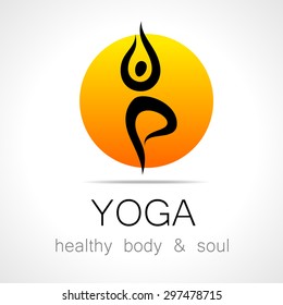 Yoga Logo - Design Template. Health Care, Beauty, Spa, Relax, Meditation, Nirvana Concept Icon.