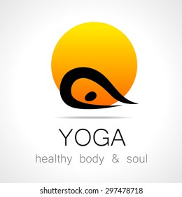 Yoga logo - design template. Health Care, Beauty, Spa, Relax, Meditation, Nirvana concept icon.