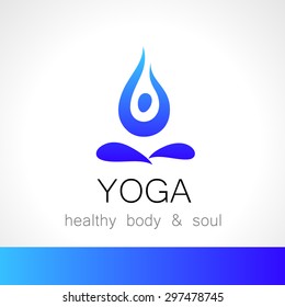 Yoga logo - design template. Health Care, Beauty, Spa, Relax, Meditation, Nirvana concept icon.