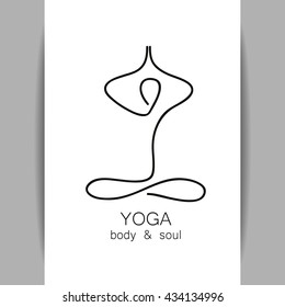 Yoga-Logo - Design-Vorlage. Gesundheit, Schönheit, Spa, Relax, Meditation, Nirvana Konzept Symbol. Grafikdesign-Element. Vorlage für Yoga-Center, Spa oder Yoga-Studio.Vektorgrafik.