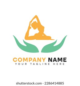 Yoga logo design template. Yoga sport icon. Yoga woman sign