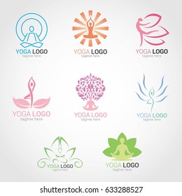 Yoga Logo Design Template. Vector Illustration
