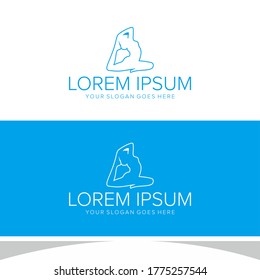 Ilustración de vectores de diseño con logotipo de yoga