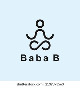 yoga logo design vector silhouette illustration