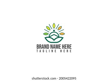 Yoga logo design and vector template
