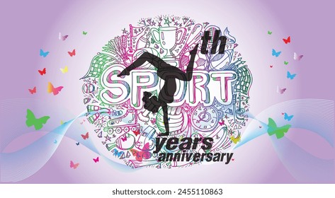 Yoga logo design. Women silhouette on background. Vector illustration.