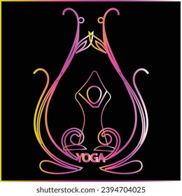 DISEÑO DE LOGOTIPO DE YOGA.TEMPALTE DE LOGOTIPO DE DISEÑO DE VECTORES.