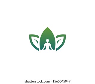 Yoga logo flower lotus vector 