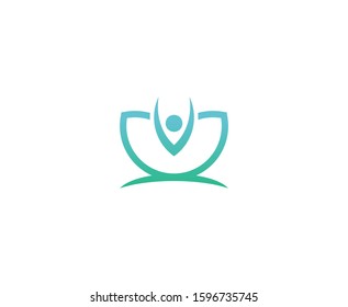 Yoga logo flower lotus vector 