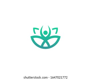 Yoga logo flower lotus vector 