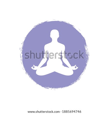 Yoga logo grunge round edge vector