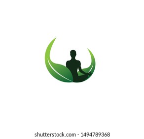 yoga  logo with human silhouette
