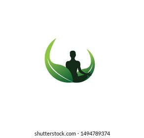 yoga logo with human silhouette
