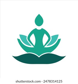 Yoga logo icon blue vector illustration