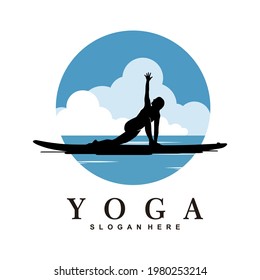 yoga logo icon design vector