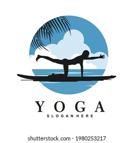 yoga logo icon design vector