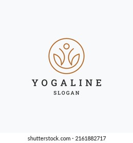 Yoga logo icon flat design template 