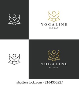 Yoga logo icon flat design template 