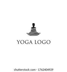 Yoga logo icon line outline monoline style