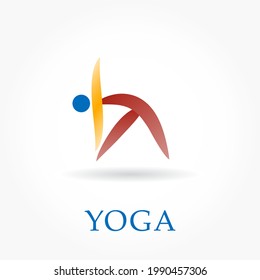 Yoga logo and icon. Yoga meditation figure pose. Vector illustration
