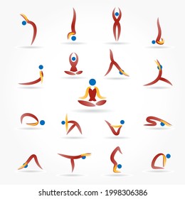 Yoga logo and icon. Yoga meditation figure pose. Vector illustration
