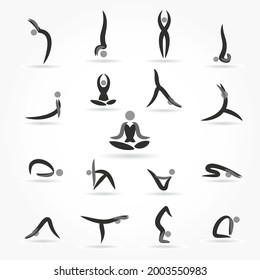 Yoga logo and icon. Yoga meditation figure pose. Vector illustration
