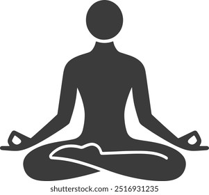 Ilustración de Arte vectorial de silueta de icono de logotipo de yoga