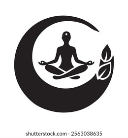 Yoga logo icon silhouette vector