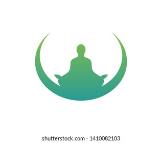 Yoga logo icon vector body design 