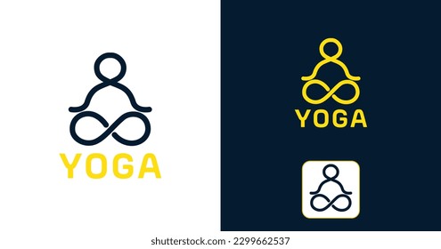 Yoga Logo, Icon, Vector illustration