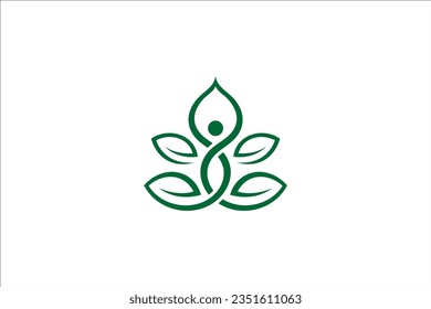 Yoga-Logo mit Blattkombination