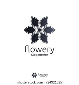 yoga logo. leaves flower logo. Elegant icon template vector illustration.
